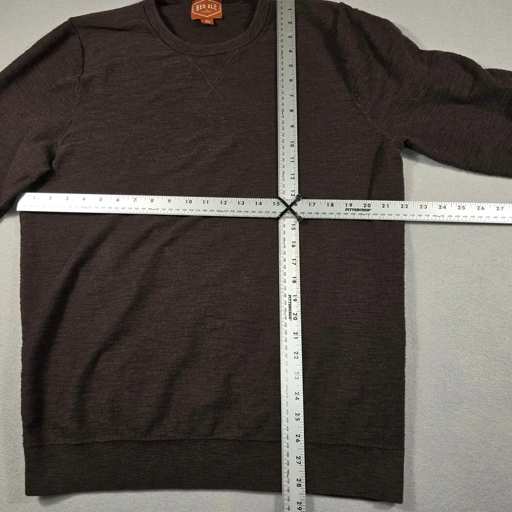 Red Ale Mens XL‎ Brown Sweater Pullover Crew Neck 100% Cotton Long Sleeve